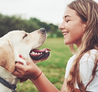 Dog and girl Image