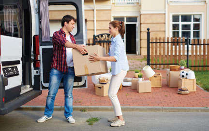 Man and woman moving