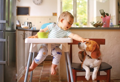Baby and dog