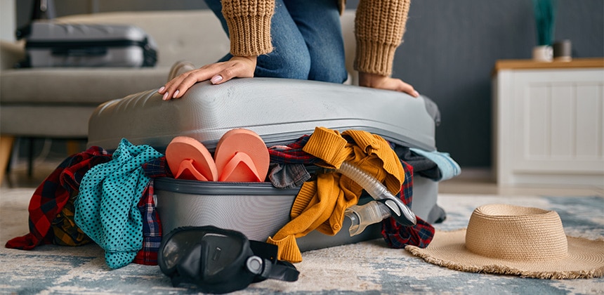 Packing suitcase