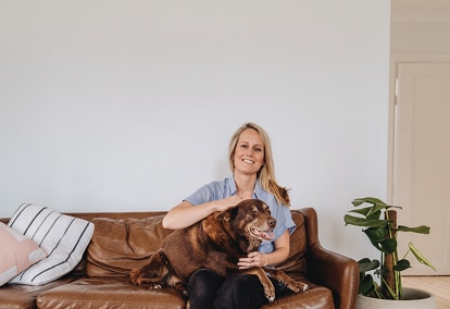 woman with dog